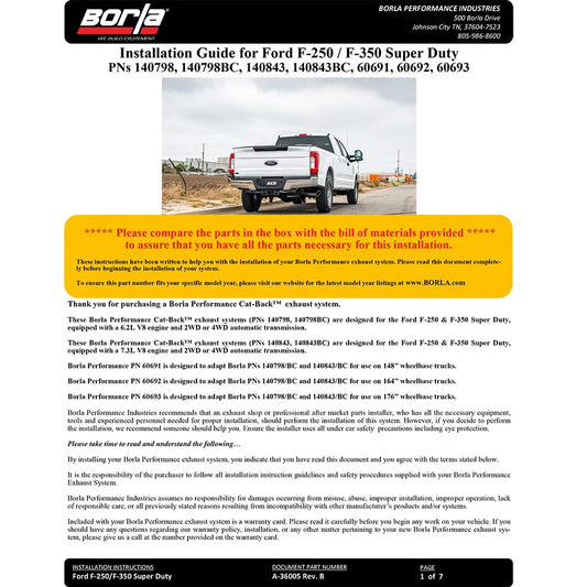 Borla 20-22 F-250/F-350 SUPER DUTY 7.3L V8 AT 2WD / 4WD / 4DR S-TYPE S Silver Tip