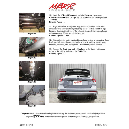 MBRP 2016+ Ford Focus RS 3in Dual Outlet Cat-Back Exhaust T409 SS