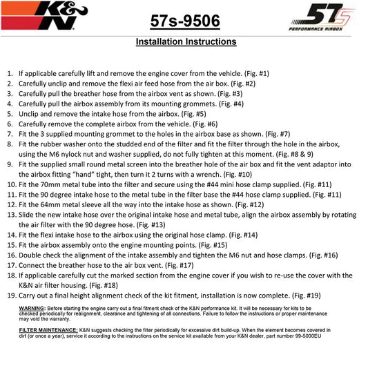 K&N Performance Intake Kit 2018 Volkswagen Golf Sportsvan 1.2L