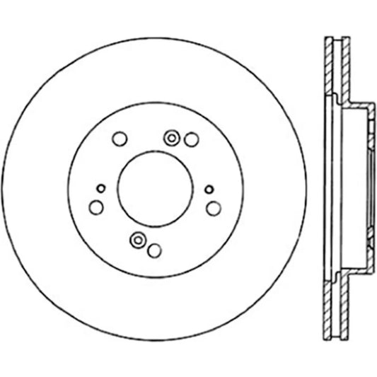 StopTech 97-01 Acura Integra Type R / 97-01 Honda CR-V Slotted & Drilled Right Front Rotor