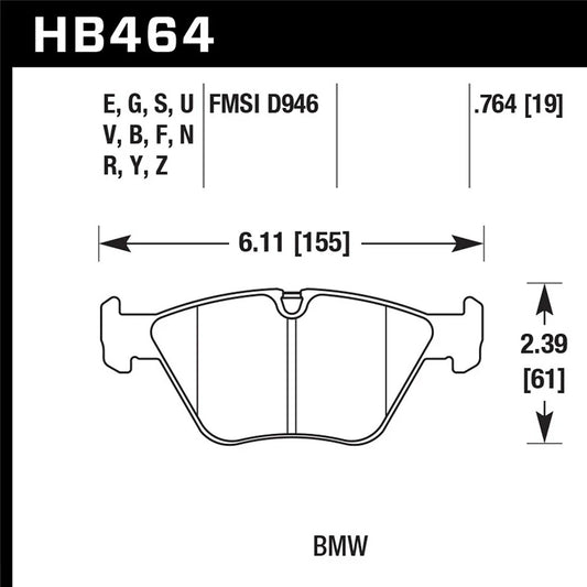 Hawk 01-06 BMW 330Ci / 01-05 330i/330Xi / 03-06 M3 HPS Street Front Brake Pads