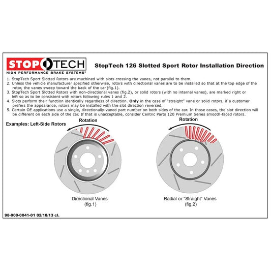 StopTech Power Slot BMW (E46) Front Left Slotted Rotor