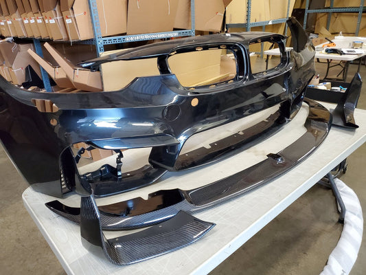 M4-Style Carbon Fiber M-Performance Style Front Lip - BMW F30 / F32 / E92