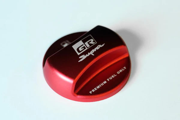 Goldenwrench A90 Supra BLACKLINE Red Billet Fuel Cap Cover