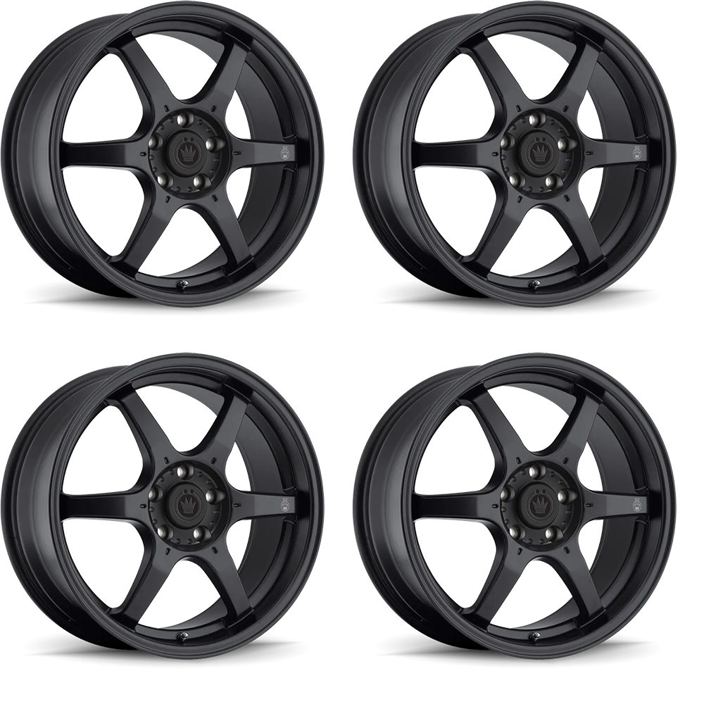 (set of 4) Konig Backbone Matte Black | 15x6.5" +38mm | 4x100mm Wheel