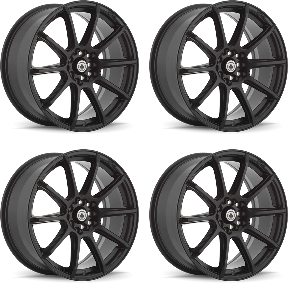 (set of 4) Konig Control Matte Black | 14x6" +38mm | 4x100mm Wheel