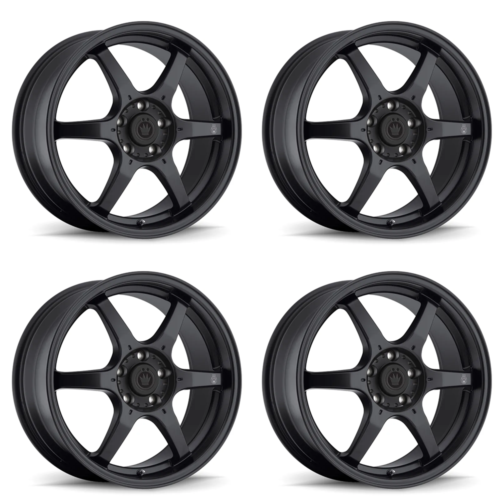 (set of 4) Konig Backbone Matte Black | 17x7.5" +45mm | 5x100mm Wheel