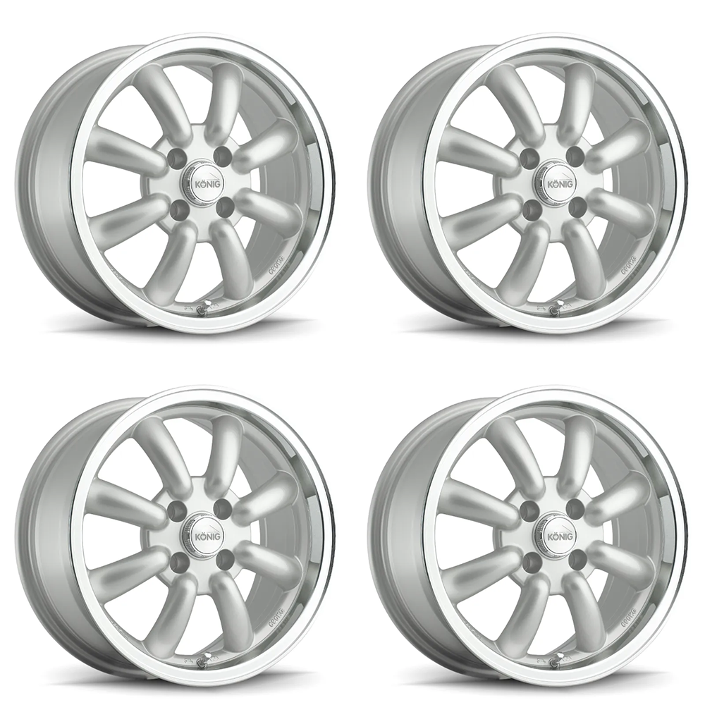 (set of 4) Konig Rewind Silver | 16x7" +0mm | 4x114.3mm Wheel