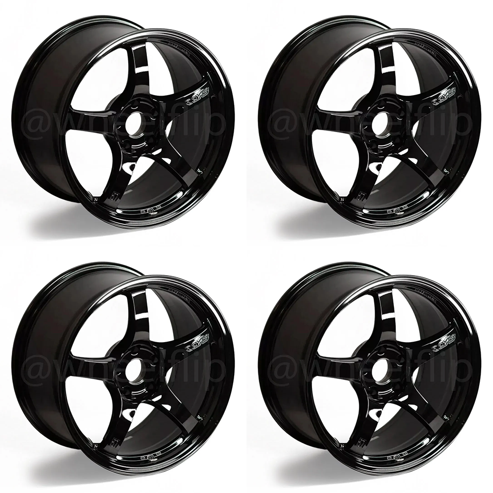 (set of 4) Gram Lights 57CR Glossy Black | 18x10.5" +22mm | 5x114.3mm Wheel