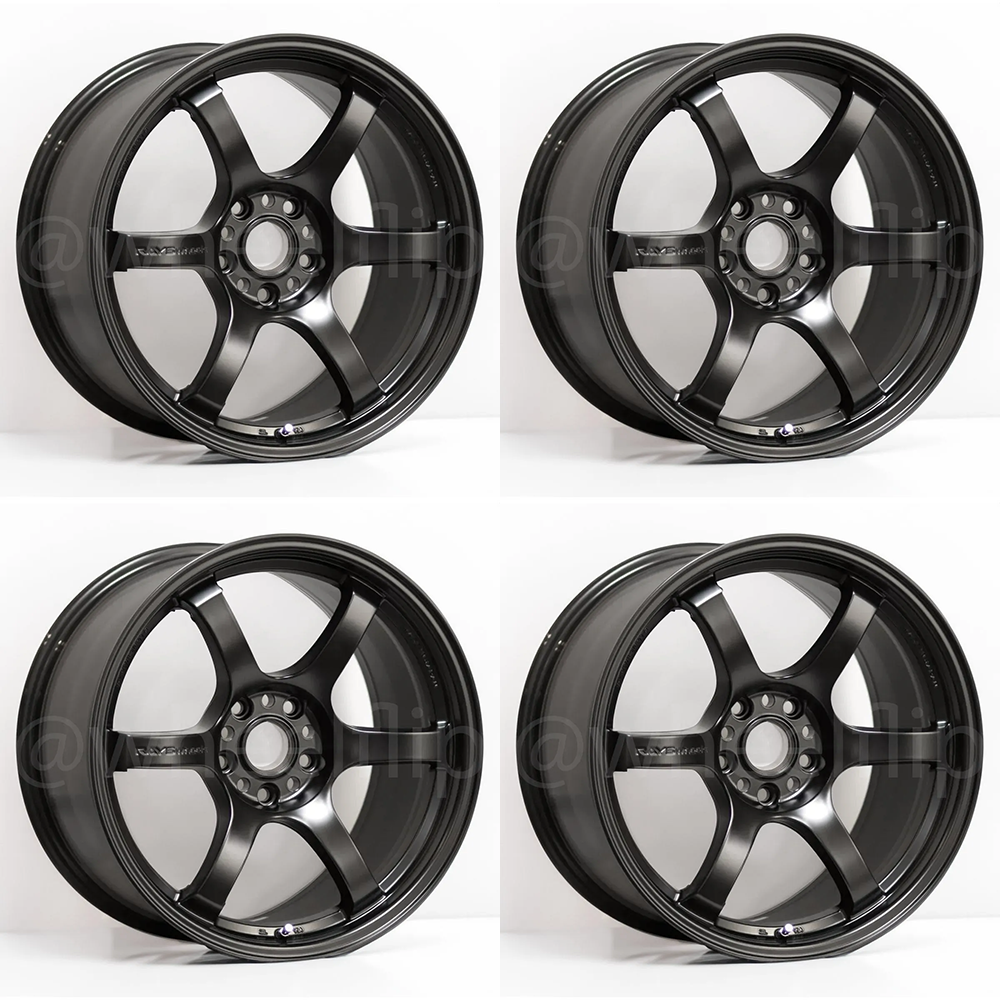 (set of 4) Gram Lights 57DR Semi Glossy Black | 19x9.5" +35mm | 5x114.3mm Wheel