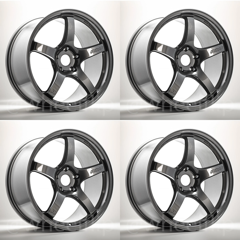 (set of 4) Gram Lights 57CR HS Gunmetallic | 18x9.5" +38mm | 5x114.3mm Wheel