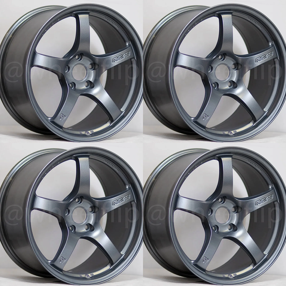 (set of 4) Gram Lights 57CR Gun Blue 2 | 18x9.5" +22mm | 5x114.3mm Wheel