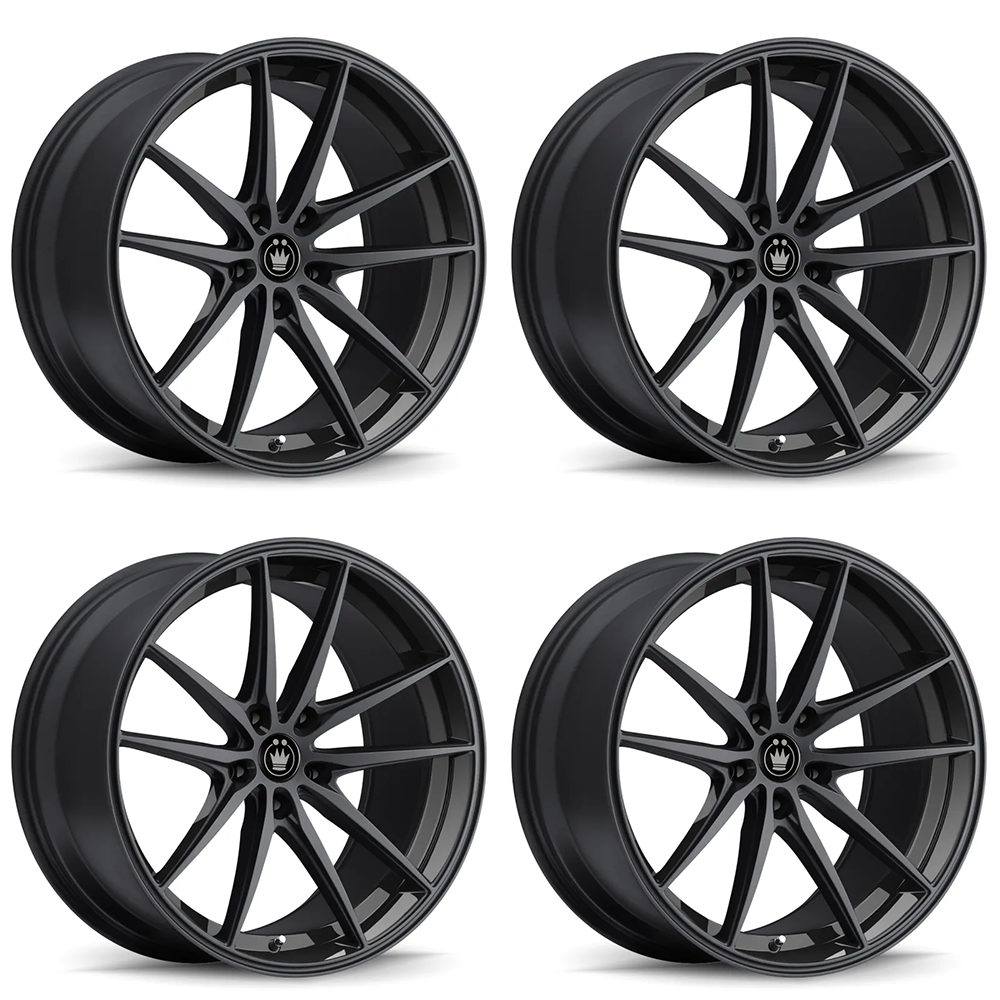 (set of 4) Konig Oversteer Gloss Black | 17x8" +45mm | 5x112mm Wheel