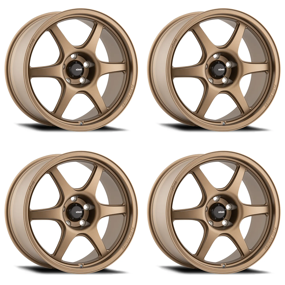 (set of 4) Konig Hexaform Matte Bronze | 18x8.5" +43mm | 5x114.3mm Wheel
