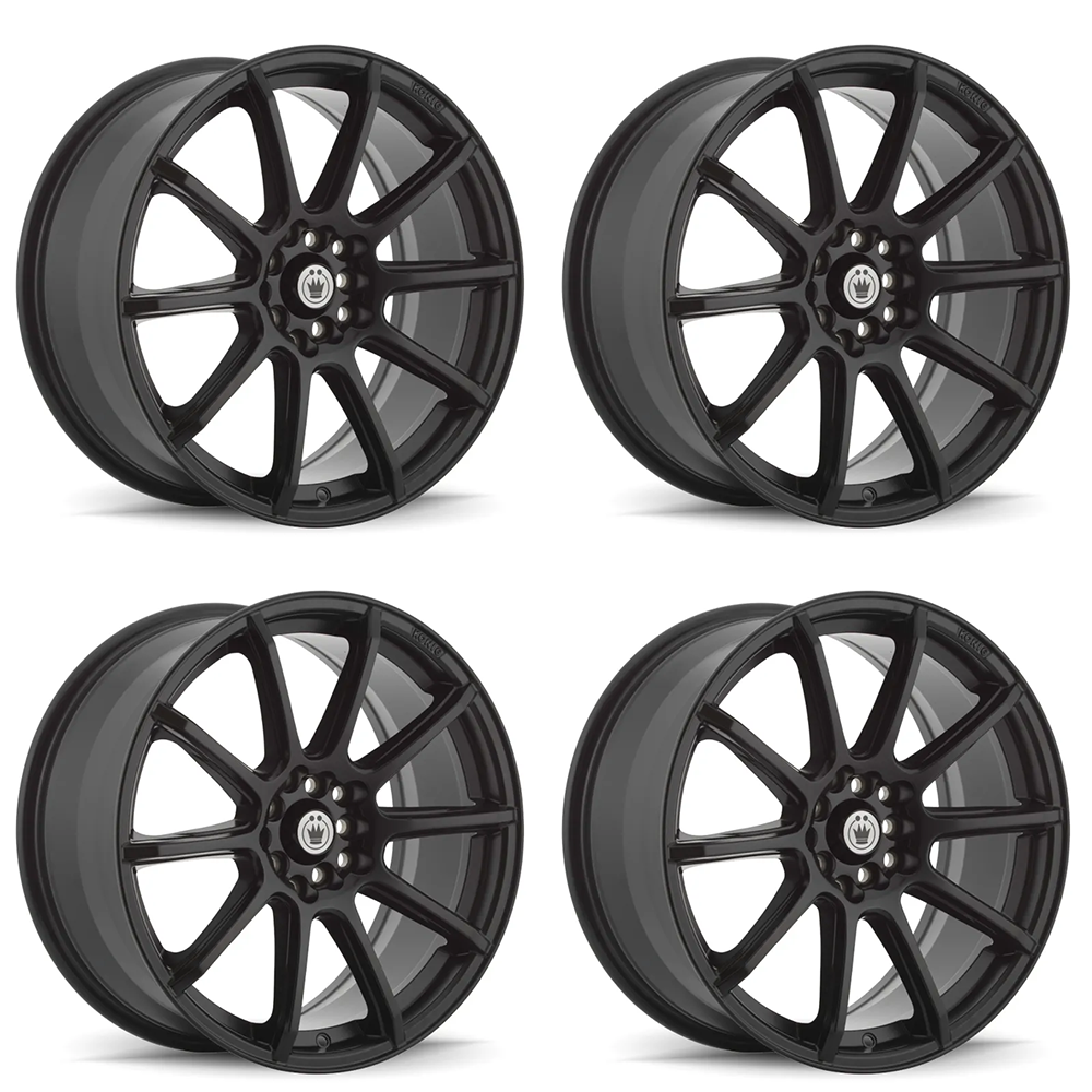 (set of 4) Konig Control Matte Black | 17x7" +40mm | 5x108/5x114.3mm Wheel