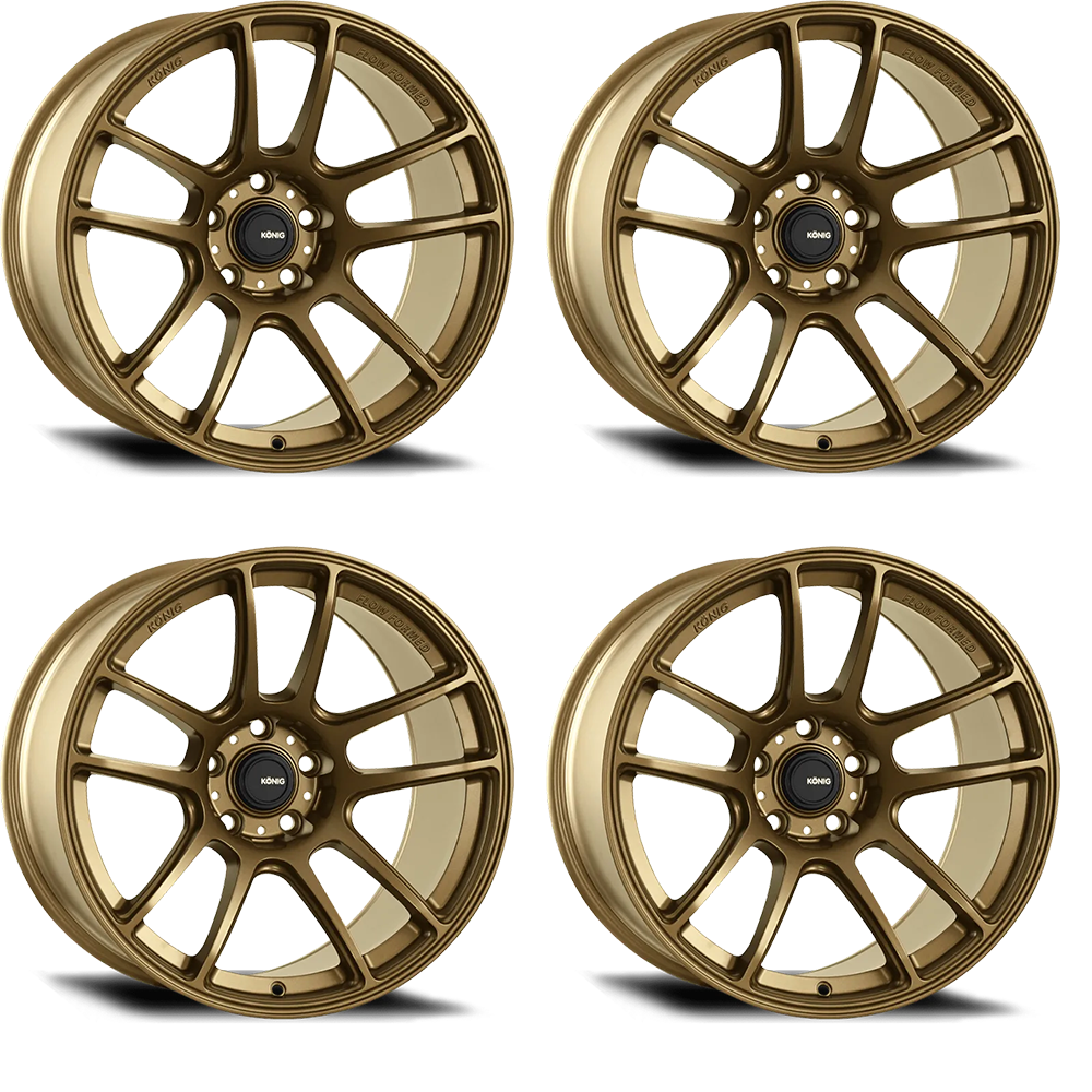 (set of 4) Konig Heliogram Matte Bronze | 18x8.5" +32mm | 5x114.3mm Wheel