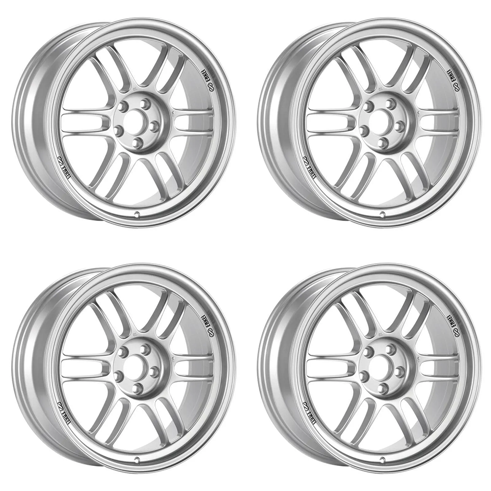 (set of 4) Enkei RPF1 Silver | 17x9" +35mm | 5x114.3mm Wheel