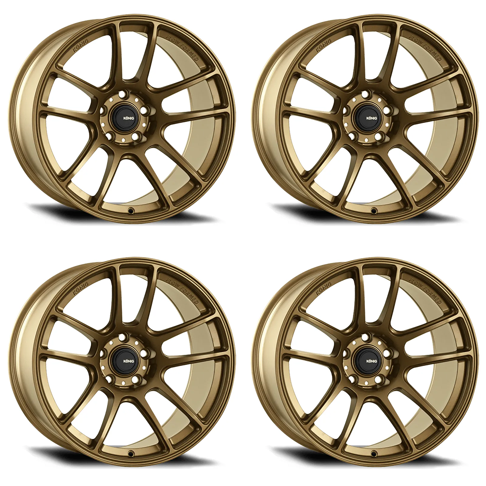 (set of 4) Konig Heliogram Matte Bronze | 17x8.5" +38mm | 5x100mm Wheel