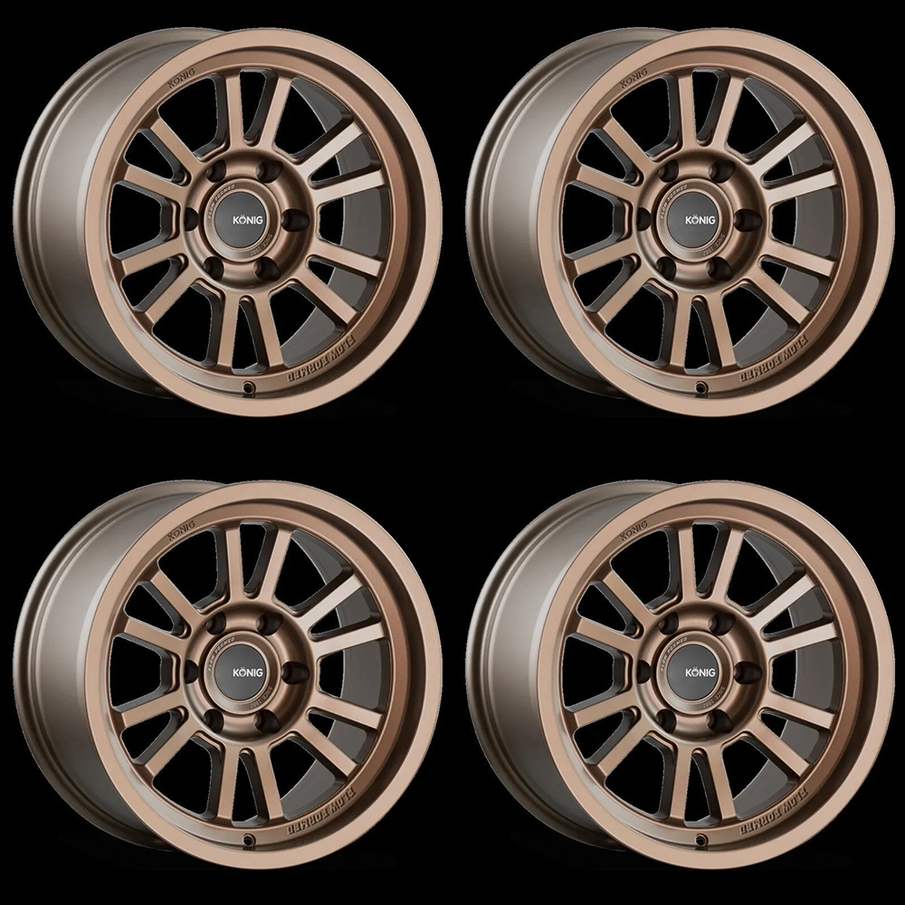 (set of 4) Konig HT1 Satin Bronze | 18x9" +0mm | 6x139.7mm Wheel