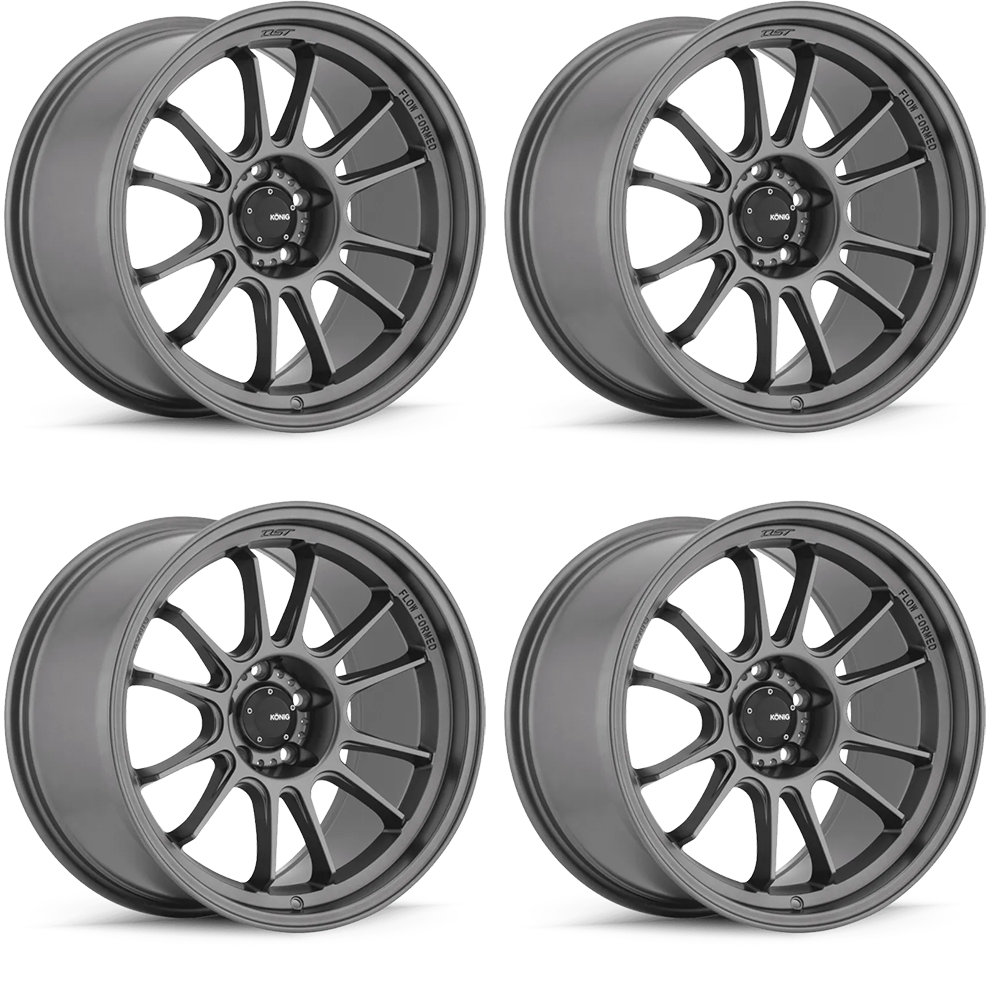 (set of 4) Konig Hypergram Matte Grey | 19x9.5" +35mm | 5x120mm Wheel