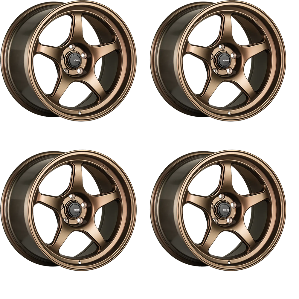 (set of 4) Konig Hyperspec Matte Bronze | 18x8.5" +35mm | 5x114.3mm Wheel
