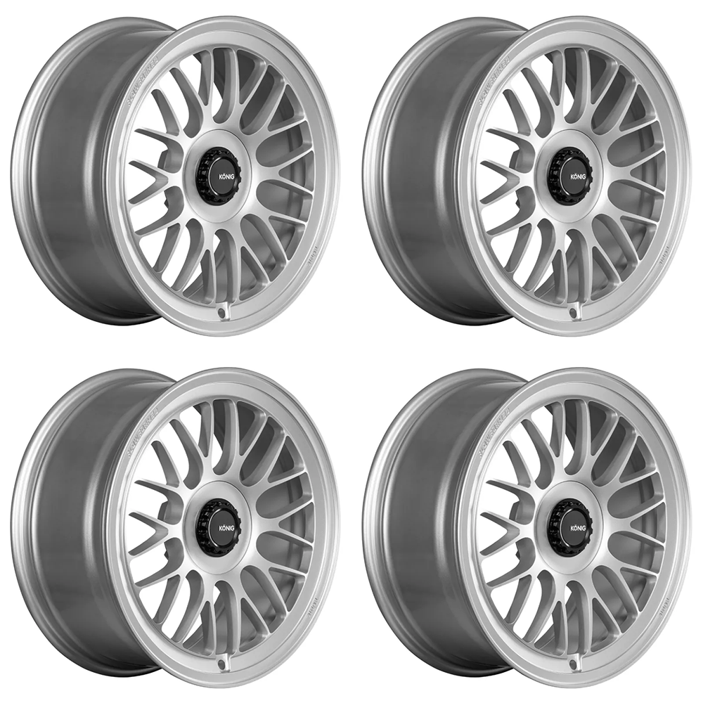 (set of 4) Konig MKX Satin Silver | 21x9" +30mm | 5x112mm Wheel