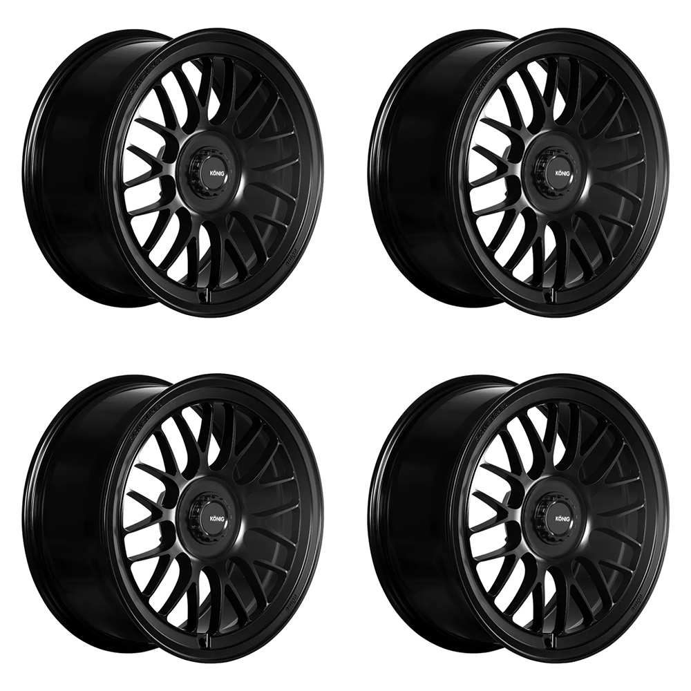 (set of 4) Konig MKX Satin Black | 21x9" +30mm | 5x112mm Wheel