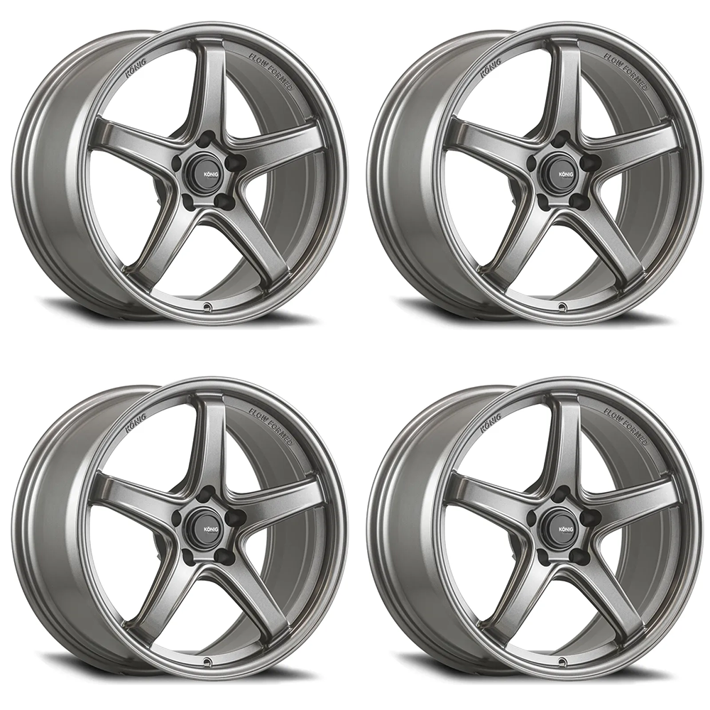 (set of 4) Konig Neoform Matte Grey | 19x9.5" +25mm | 5x114.3mm Wheel