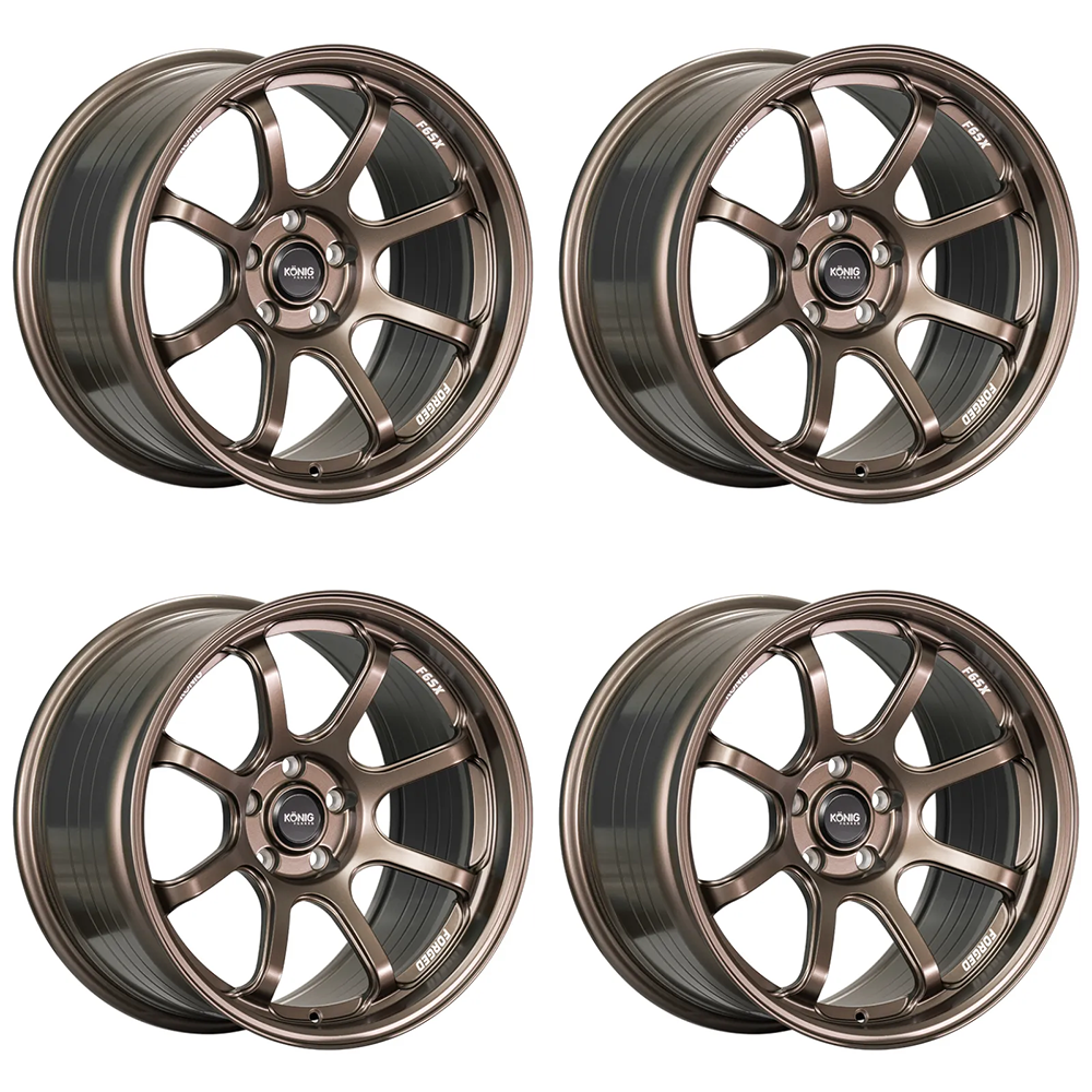 (set of 4) Konig F6SX Race Bronze | 17x9" +43mm | 5x114.3mm Wheel