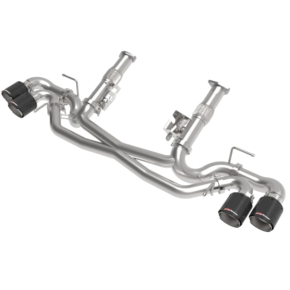aFe MACH Force-Xp 3in to 2-1/2in 304SS Cat-Back (No Muff.) 2020 Chevy Corvette 6.2L - Carbon Tip
