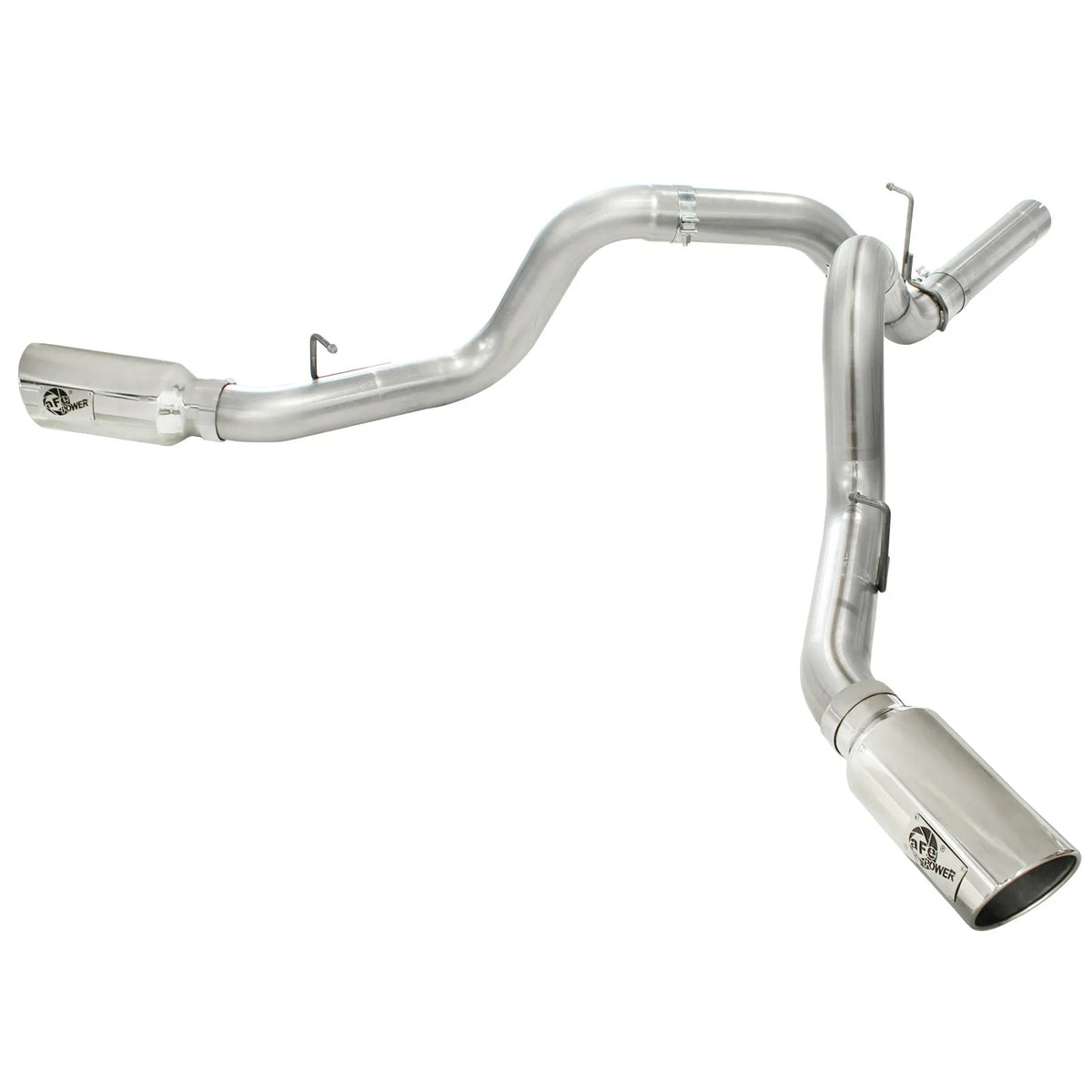 aFe MACH Force XP Exhaust 4inch DP-Back All SS 2011-14 GM Diesel Trucks V8-6.6L LML Polished