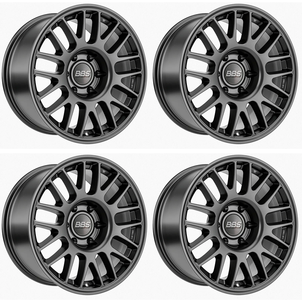 (set of 4) BBS TS-M Satin Black | 17x9" -12mm | 6x135mm Wheel