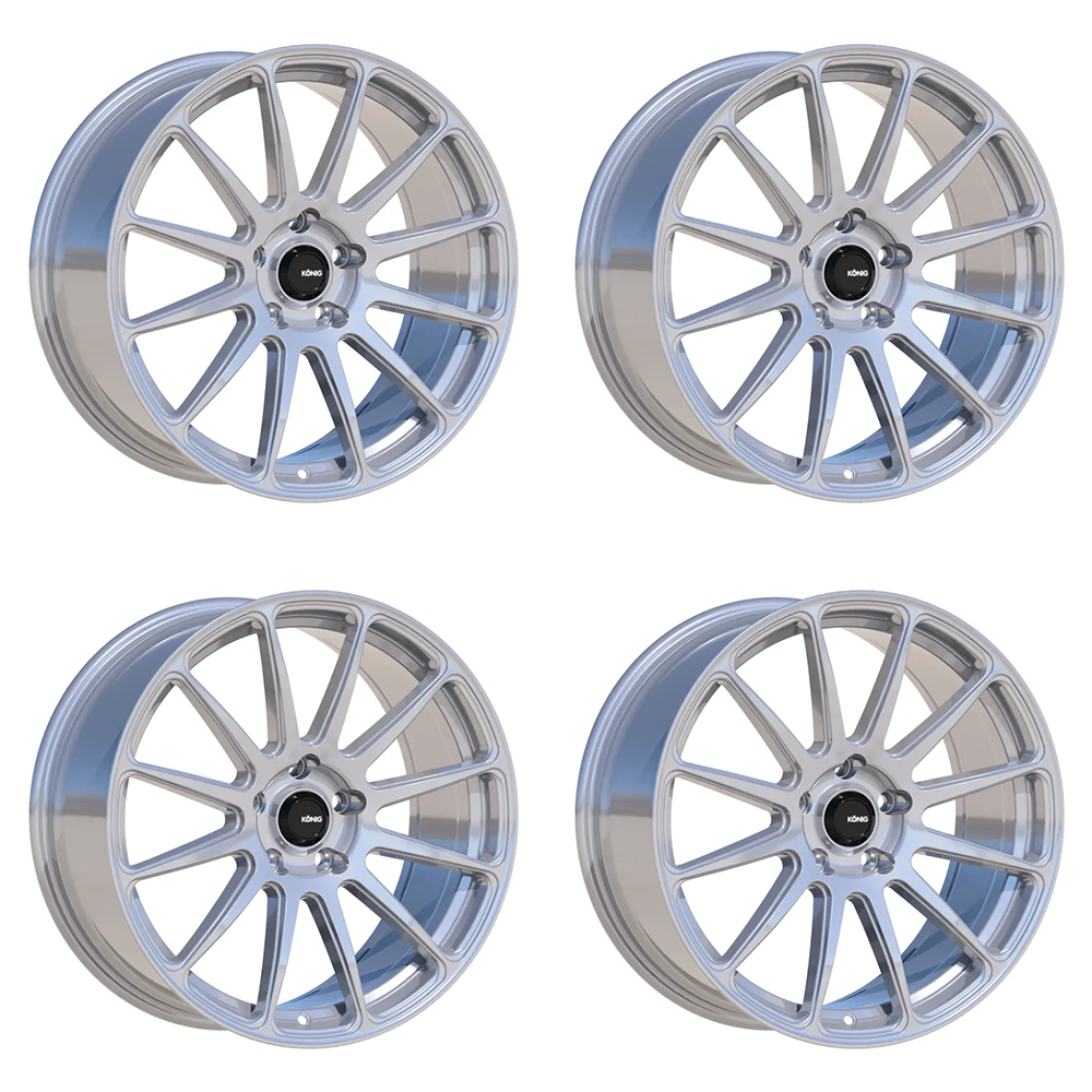 (set of 4) Konig Aeris Steel Silver | 19x8.5" +35mm | 5x120mm Wheel