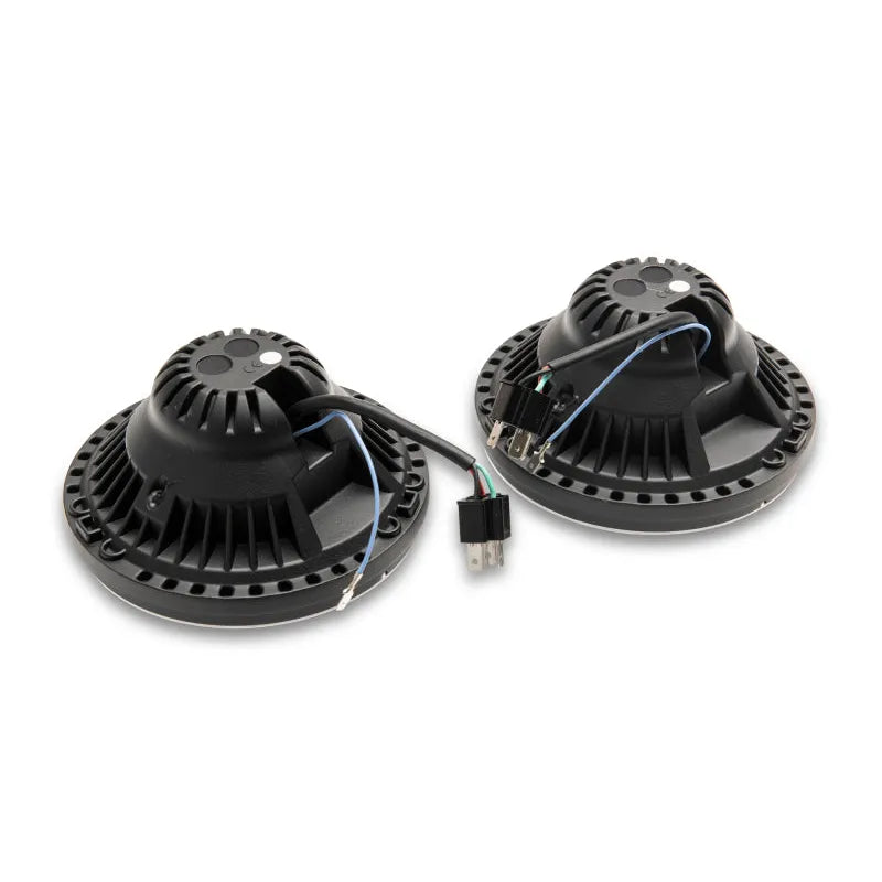 Raxiom 07-18 Jeep Wrangler JK Axial Series LED Headlights- Black Housing (Clear Lens)