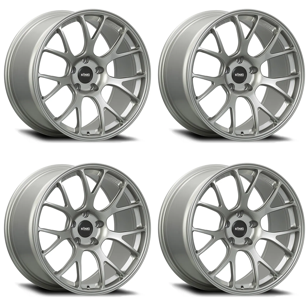 (set of 4) Konig F1M Ash Silver | 18x9.5" +44mm | 5x120mm Wheel