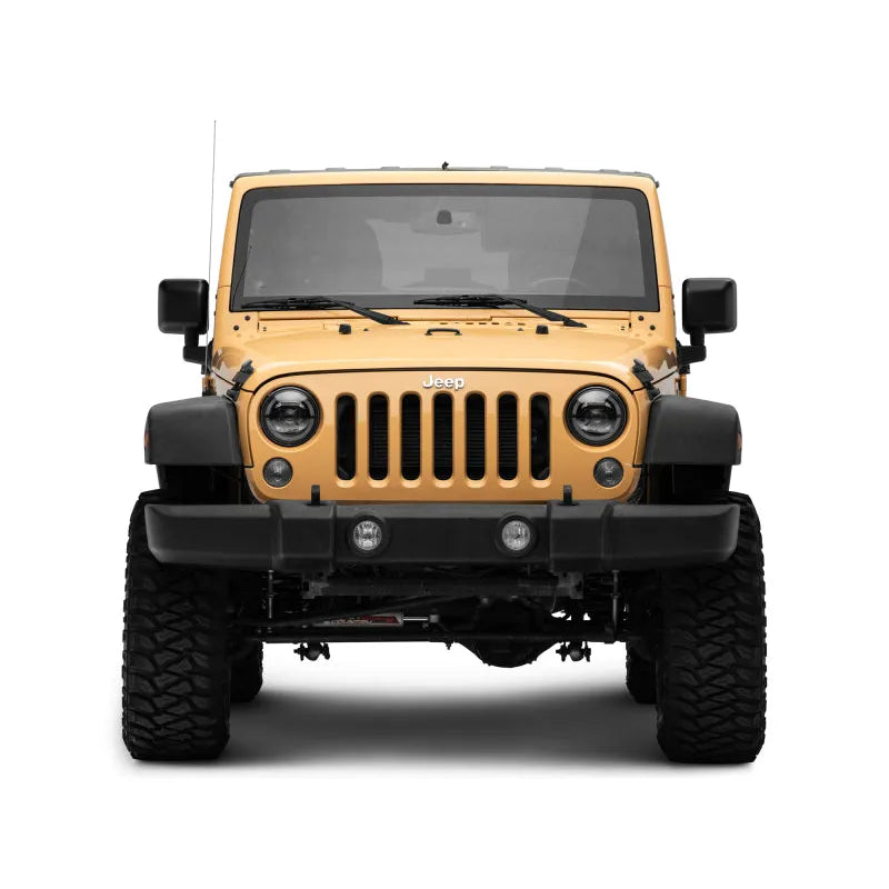 Raxiom 07-18 Jeep Wrangler JK Axial Series LED Headlights- Black Housing (Clear Lens)