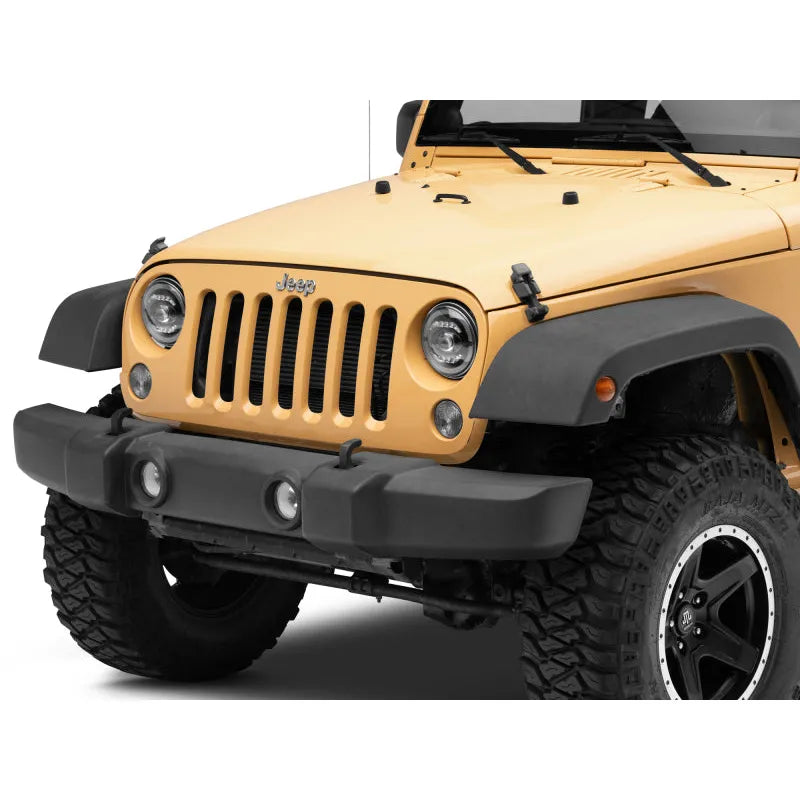 Raxiom 07-18 Jeep Wrangler JK Axial Series LED Headlights- Black Housing (Clear Lens)