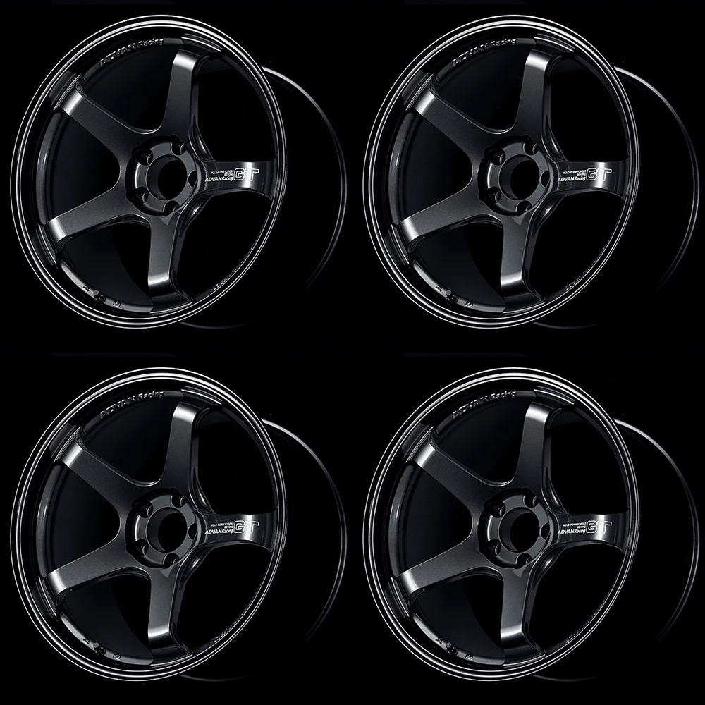 (set of 4) Advan GT Beyond Racing Titanium Black | 19x11" +35mm | 5x112mm Wheel