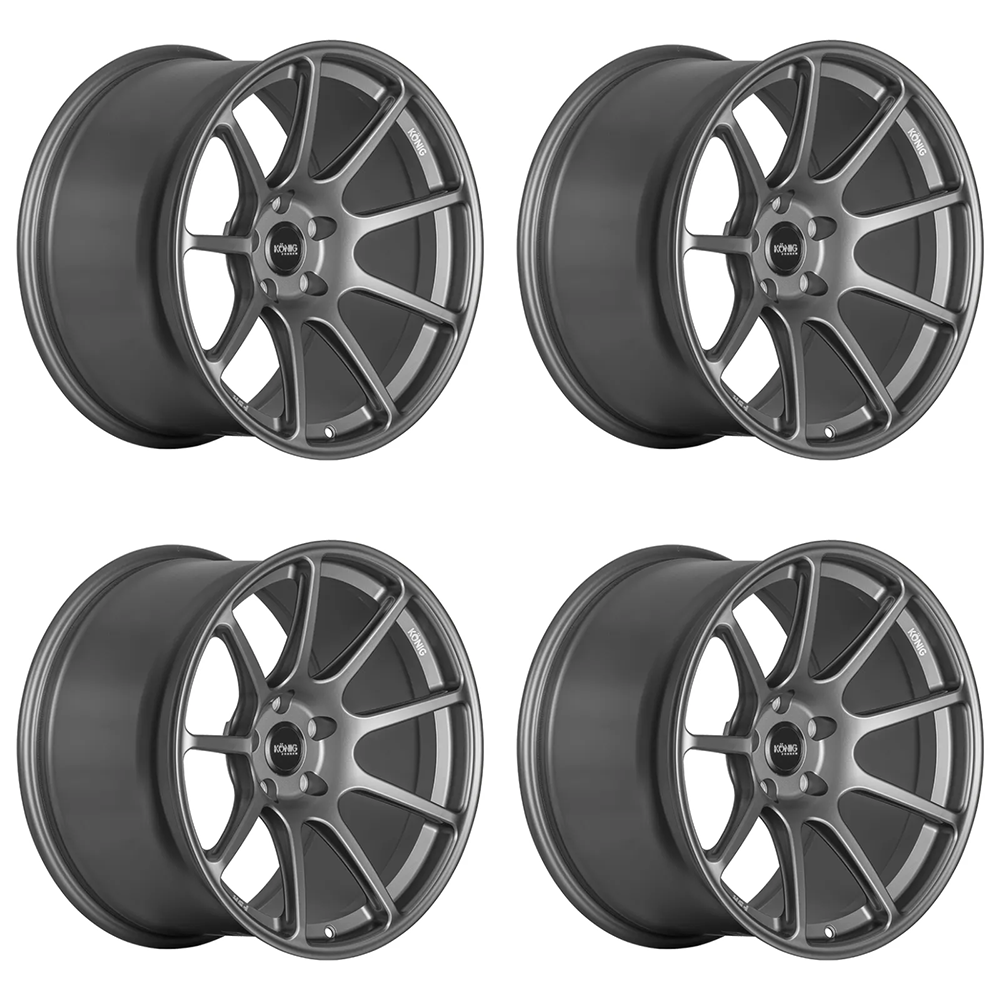 (set of 4) Konig F5R Ash Silver | 19x8.5" +30mm | 5x112mm Wheel