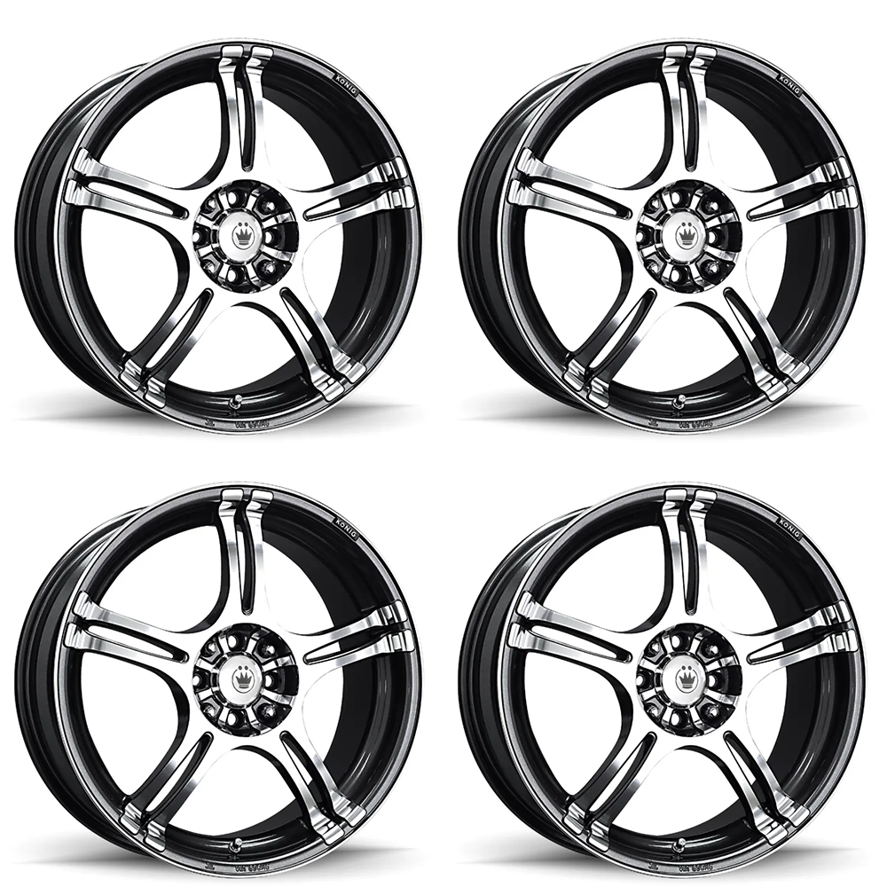 (set of 4) Konig Incident Graphite | 17x7" +40mm | 10x108/115mm Wheel