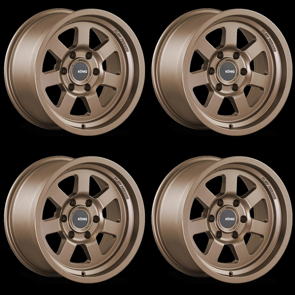 (set of 4) Konig HT2 Satin Bronze | 17x9" -12mm | 5x127mm Wheel