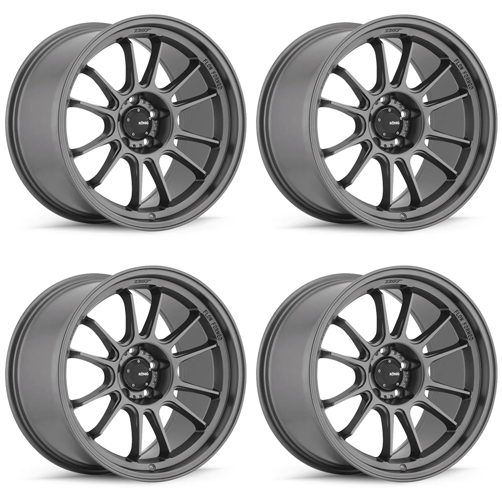 (set of 4) Konig Hypergram Matte Grey | 19x8.5" +32mm | 5x120mm Wheel