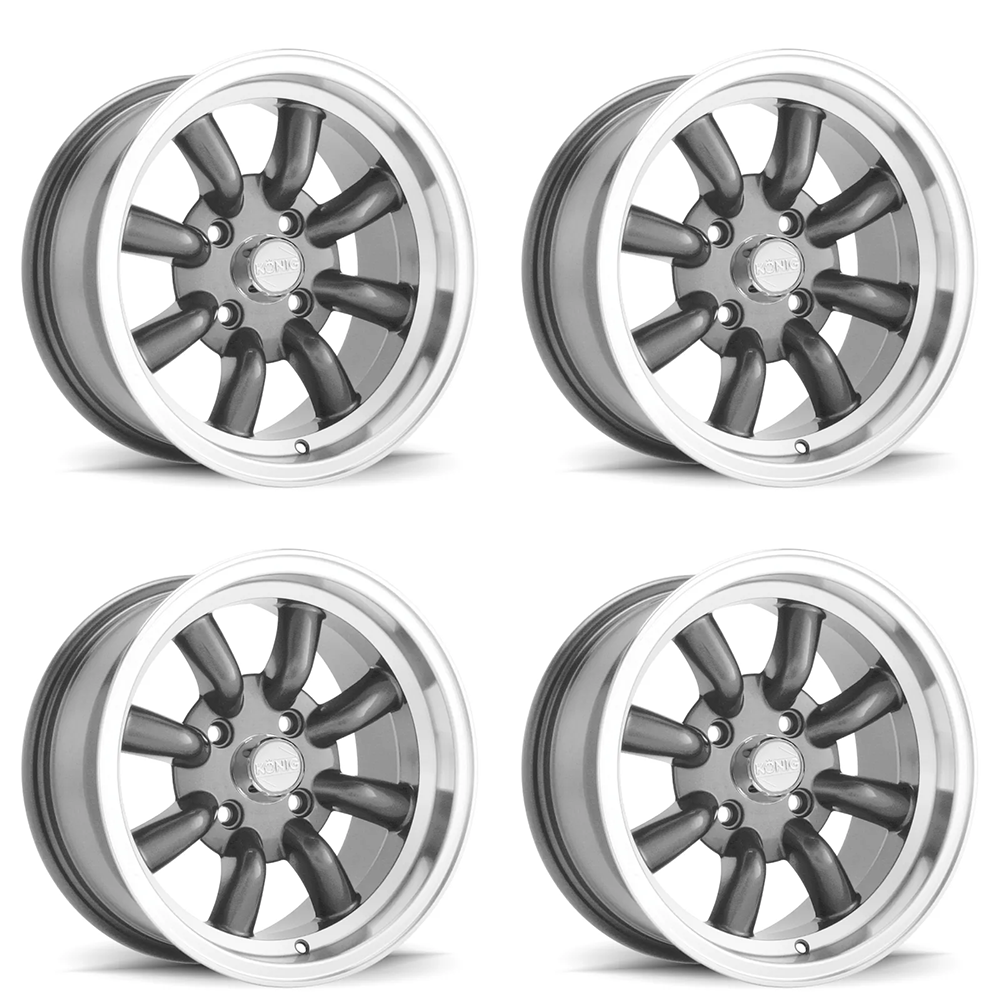 (set of 4) Konig Rewind Graphite | 15x7" +20mm | 4x110mm Wheel