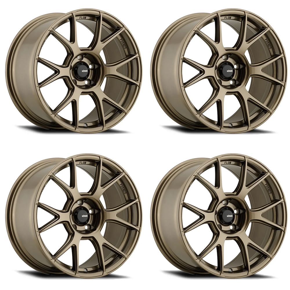 (set of 4) Konig Ampliform Gloss Bronze | 18x9.5" +35mm | 5x114.3mm Wheel