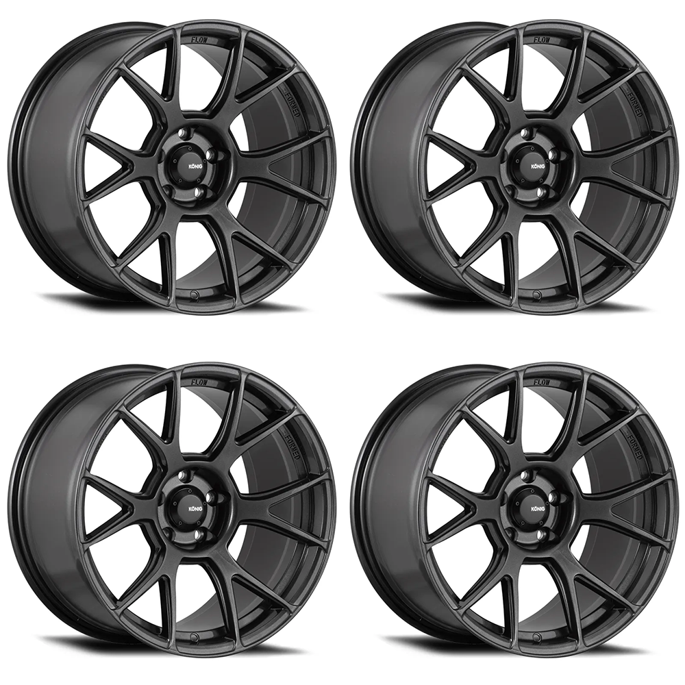(set of 4) Konig Ampliform Dark Metallic Graphite | 18x8.5" +45mm | 5x114.3mm Wheel