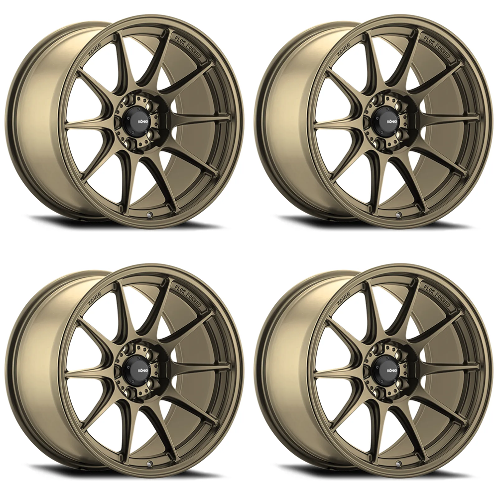 (set of 4) Konig Dekagram Gloss Bronze | 17x8" +40mm | 5x114.3mm Wheel