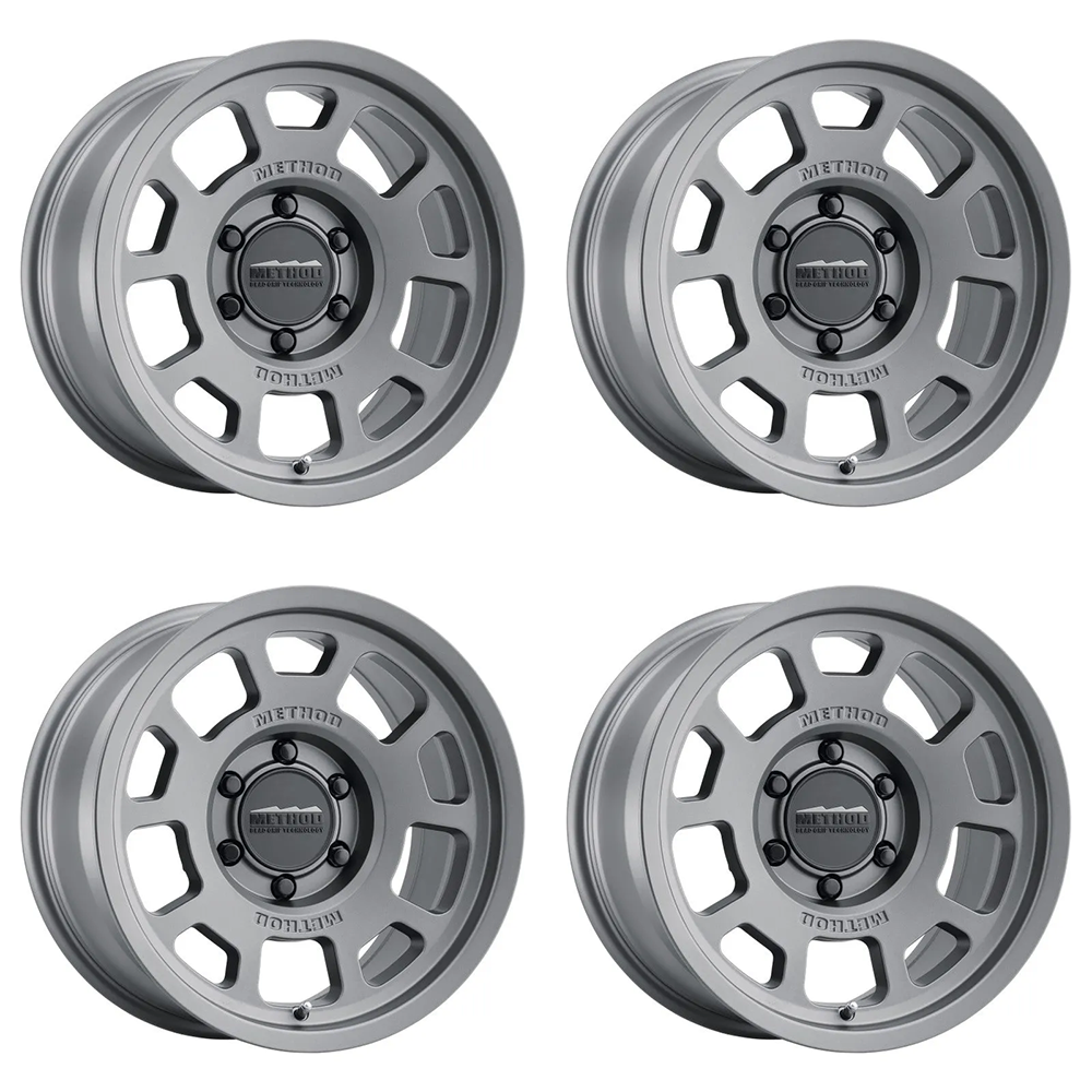 (set of 4) Method Wheels MR705 Titanium | 17x8.5" +0mm | 6x5.5mm Wheel