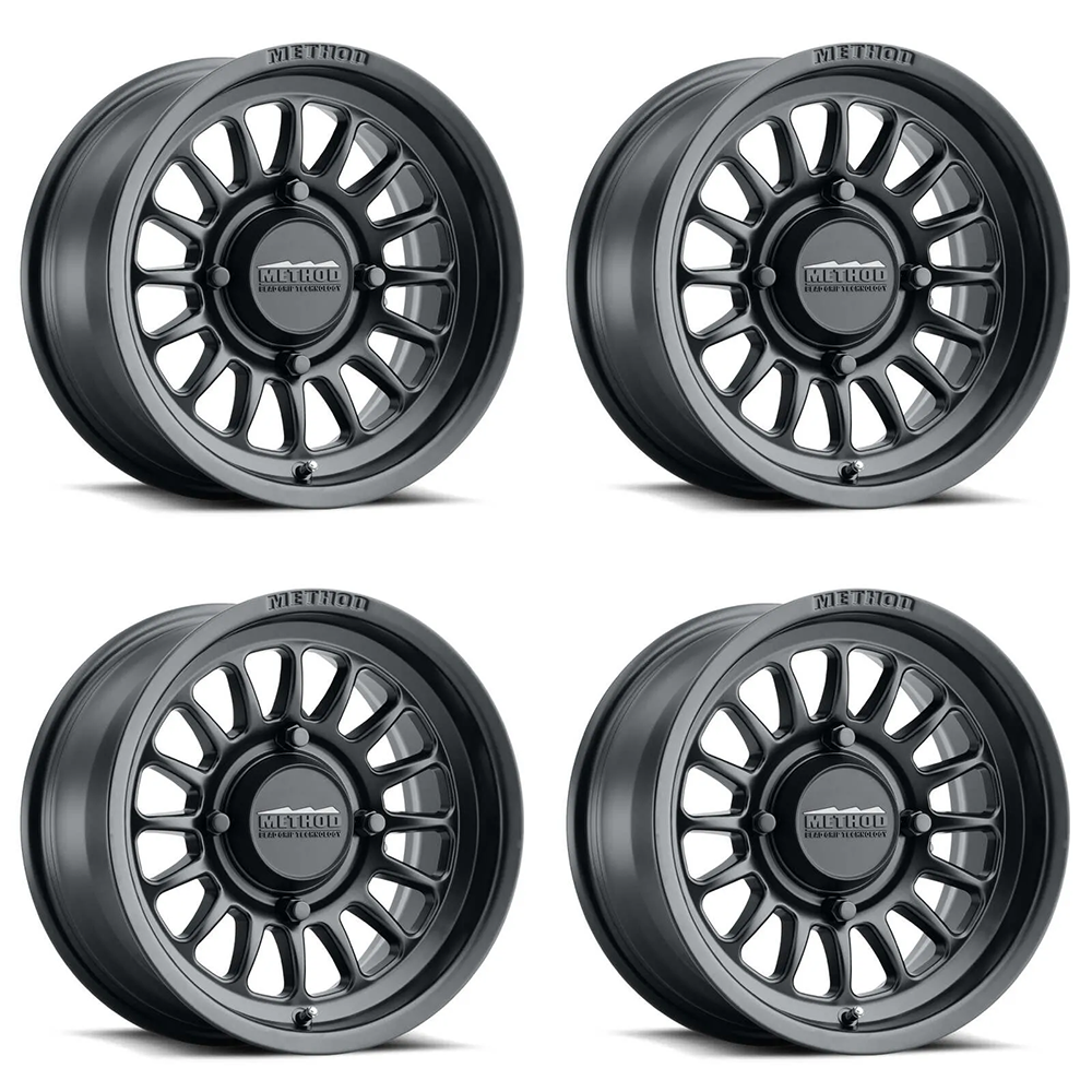 (set of 4) Method Wheels MR411 Matte Black | 15x7" +38mm | 5x4.5mm Wheel