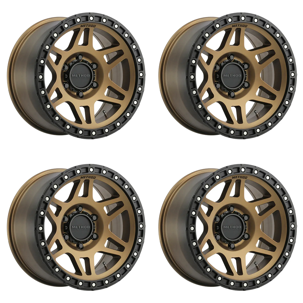 (set of 4) Method Wheels MR312 Bronze - Matte Black Lip | 17x8.5" +0mm | 6x5.5mm Wheel