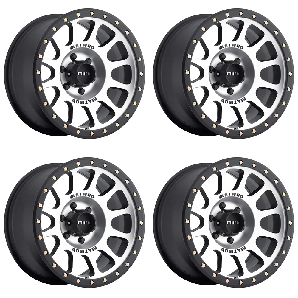 (set of 4) Method Wheels MR305 Machined - Matte Black Lip | 18x9" +0mm | 6x5.5mm Wheel